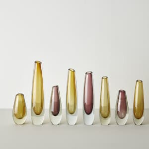 A group of eight Gunnel Nyman glass vases