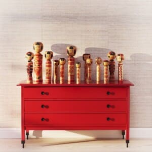 Red Lacquered Chest of drawers by Carlo De Carli for Sormani