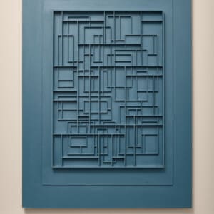 Cardboard and acrylic paint relief art piece by Sakari Laitinen