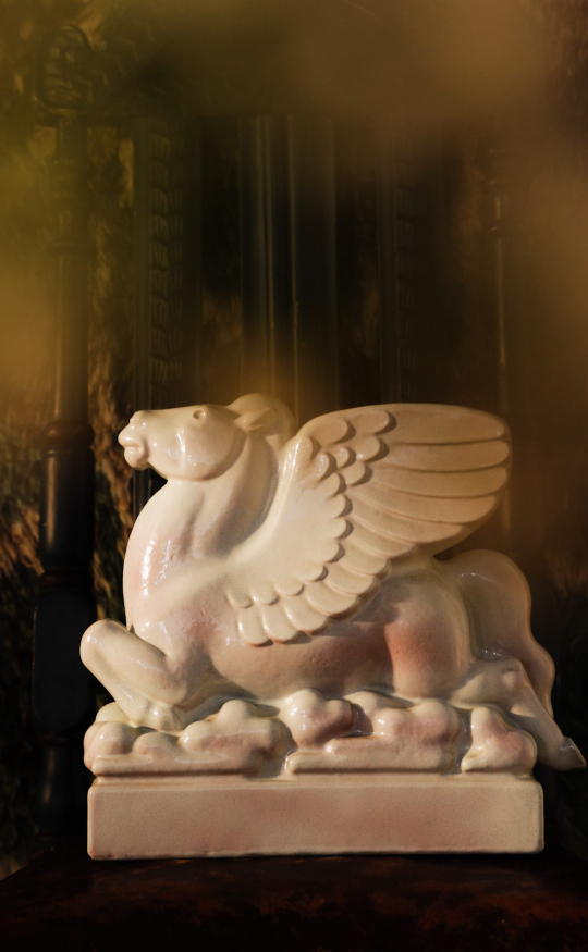"Pegasus" ceramic sculpture by Arno Malonowski