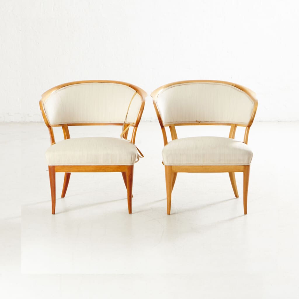 A pair of lounge chairs "Jonas Love" by Carl Malmsten