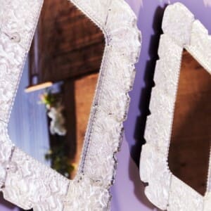 A pair of cast glass mirrors by Carl Fagerlund for Orrefors