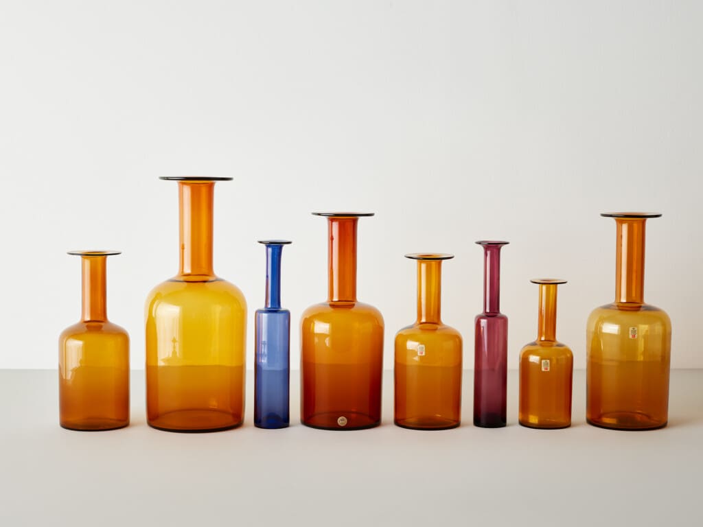 A collection of eight glass vases by Nanny Still & Otto Brauer