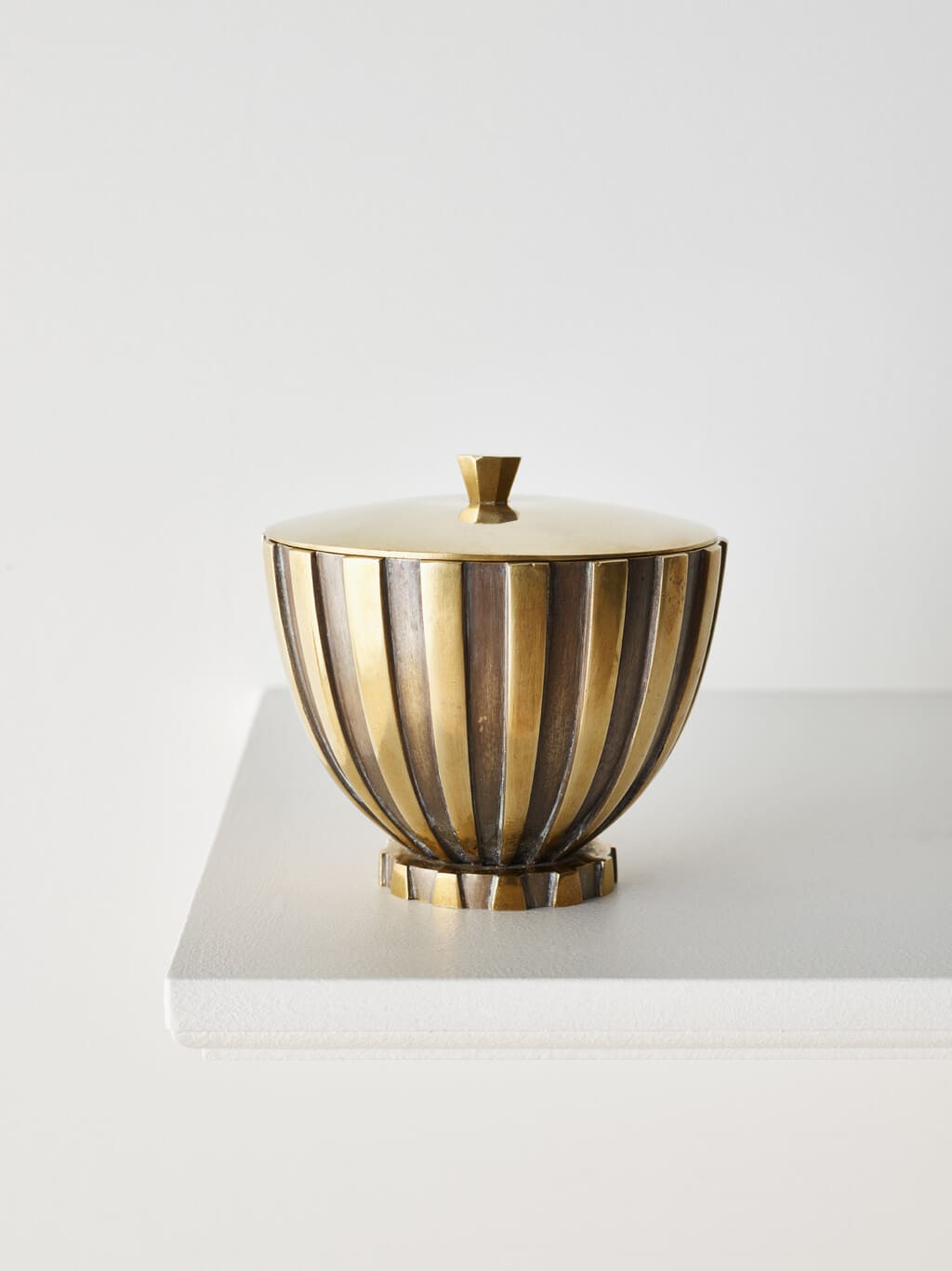 Striped Bronze Lidded Jar