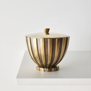 Striped Bronze Lidded Jar